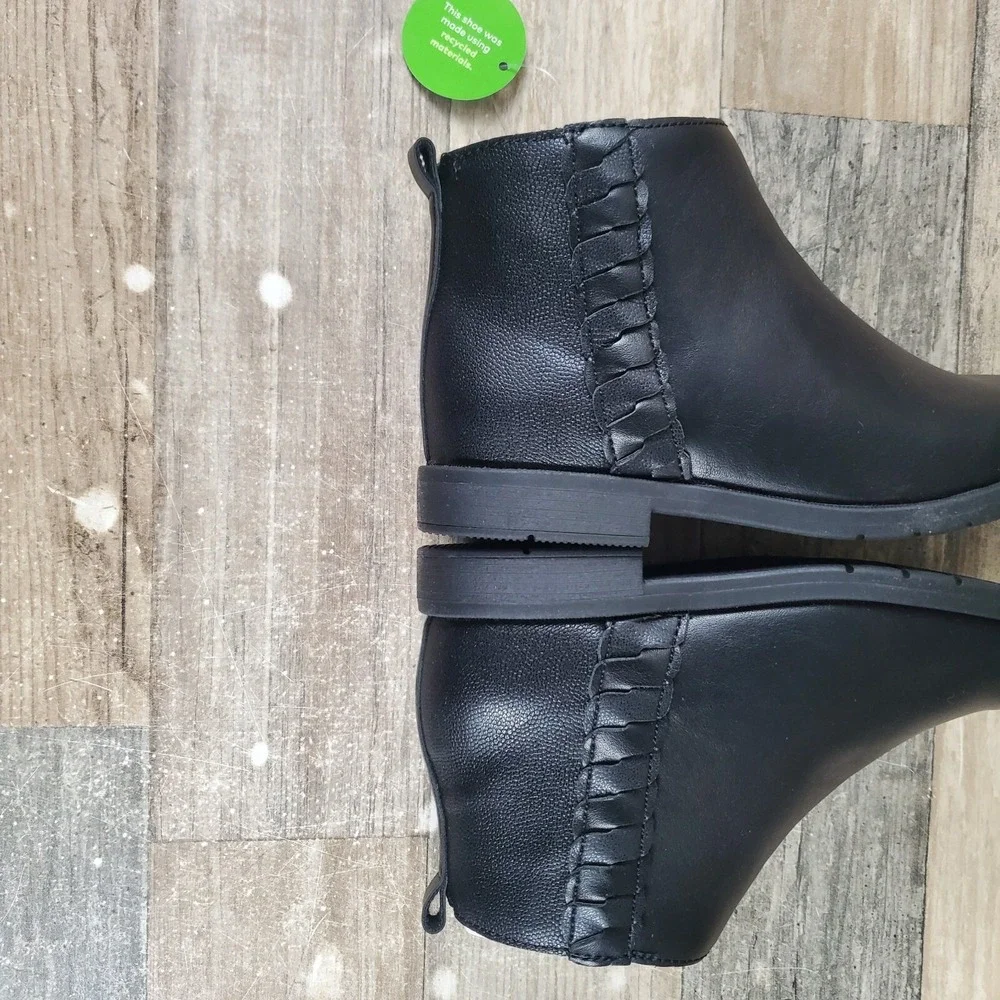 Stride Rite Carolyn Kids Bootie Sz 11.5 M Black Leather Side Zip Ankle Boots
